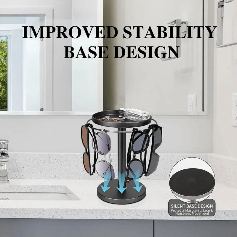 360° drehbarer Brillenständer – Eleganter Organizer für Brillen und Accessoires