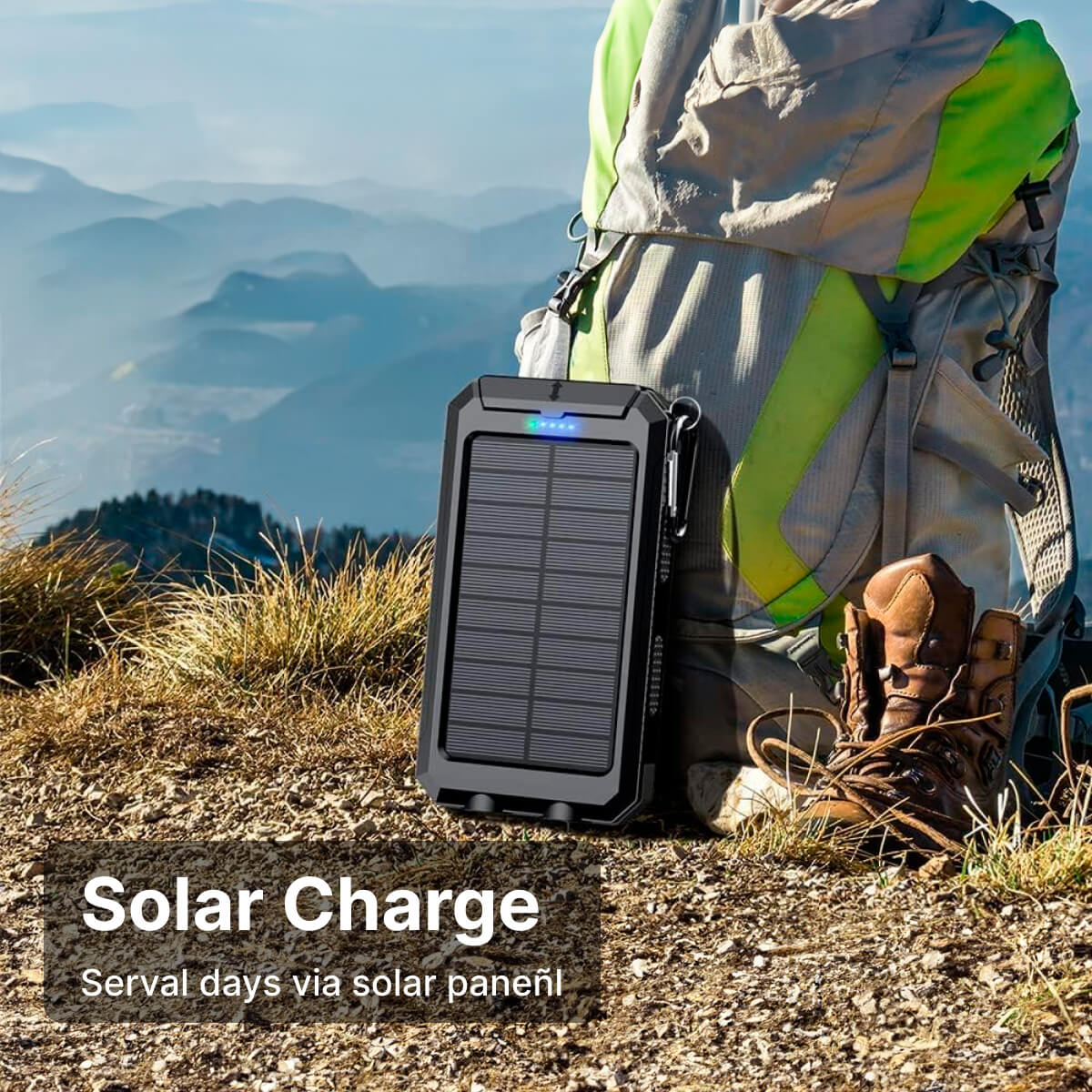 500000 mAh wasserdichte Solar-Powerbank - Doppel-USB