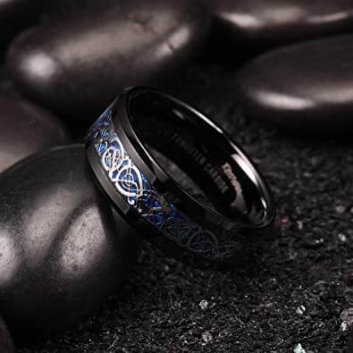 Drachen-Bandring aus Stahl
