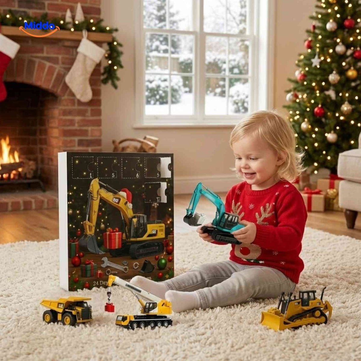 Adventskalender – Baustellenfahrzeuge, 24 Überraschungen Spielerlebnis