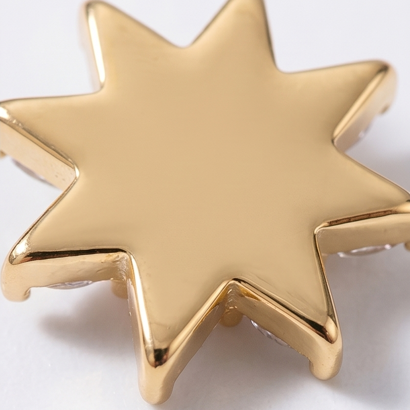 Goldfarbene Zirkonia-Ohrringe mit Stern