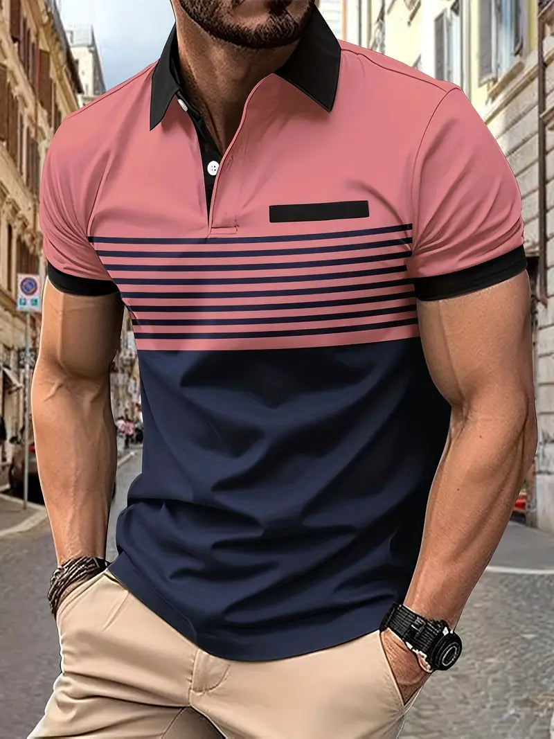 Atmungsaktives gestreiftes Poloshirt