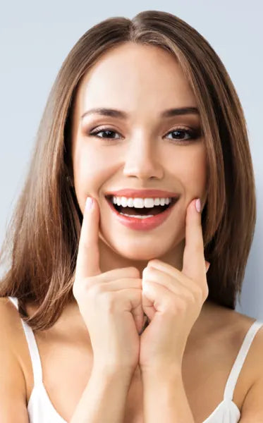 Sofort wirkende Veneers-Zahnblende - Mit Ober- und Unterkieferteil