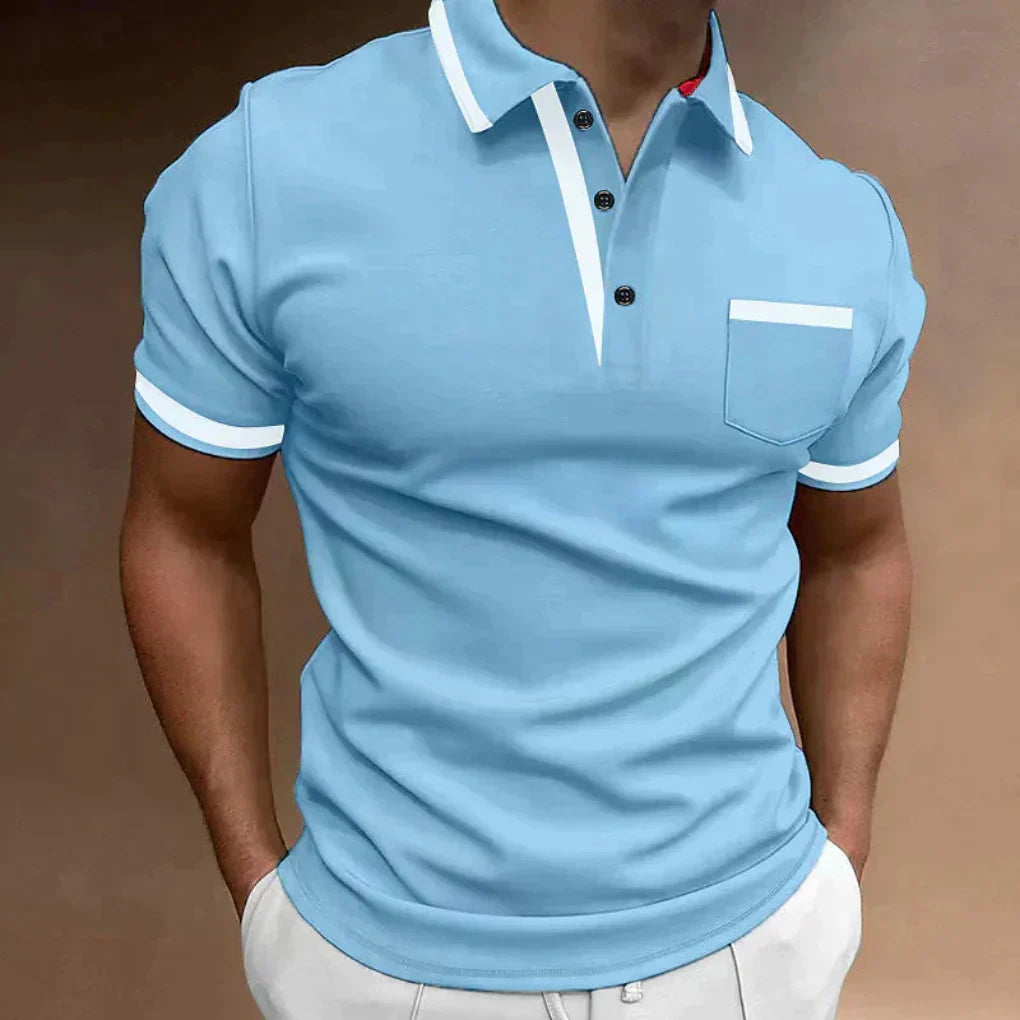 Bequemes klassisches Poloshirt mit Brusttasche
