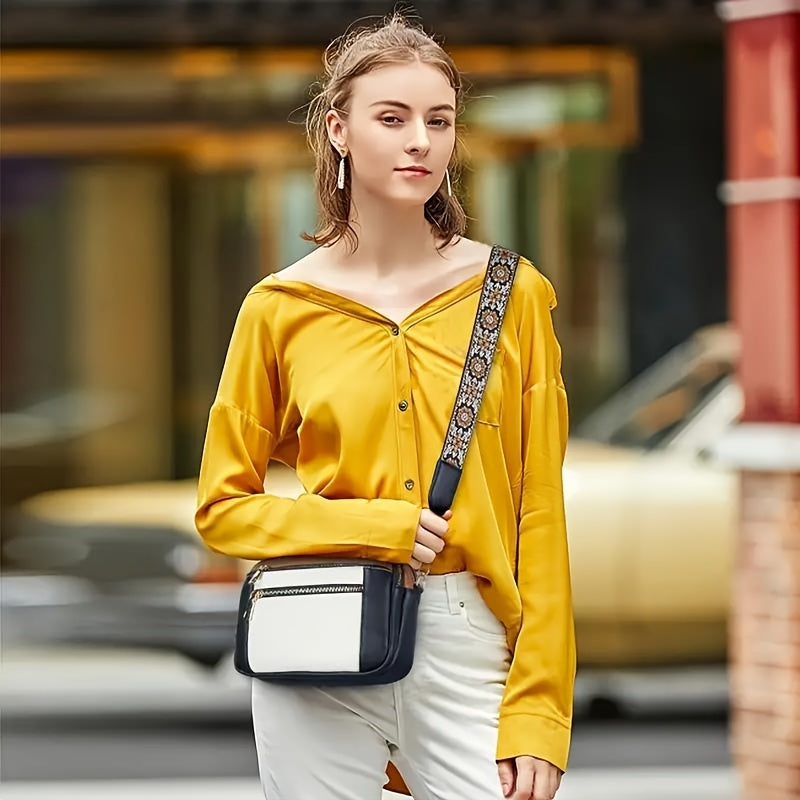 Boho-Chic Damen-Crossbody-Tasche aus veganem Leder
