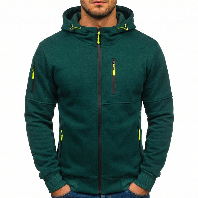 Herren-Kapuzenpullover aus Baumwolle mit Reissverschluss