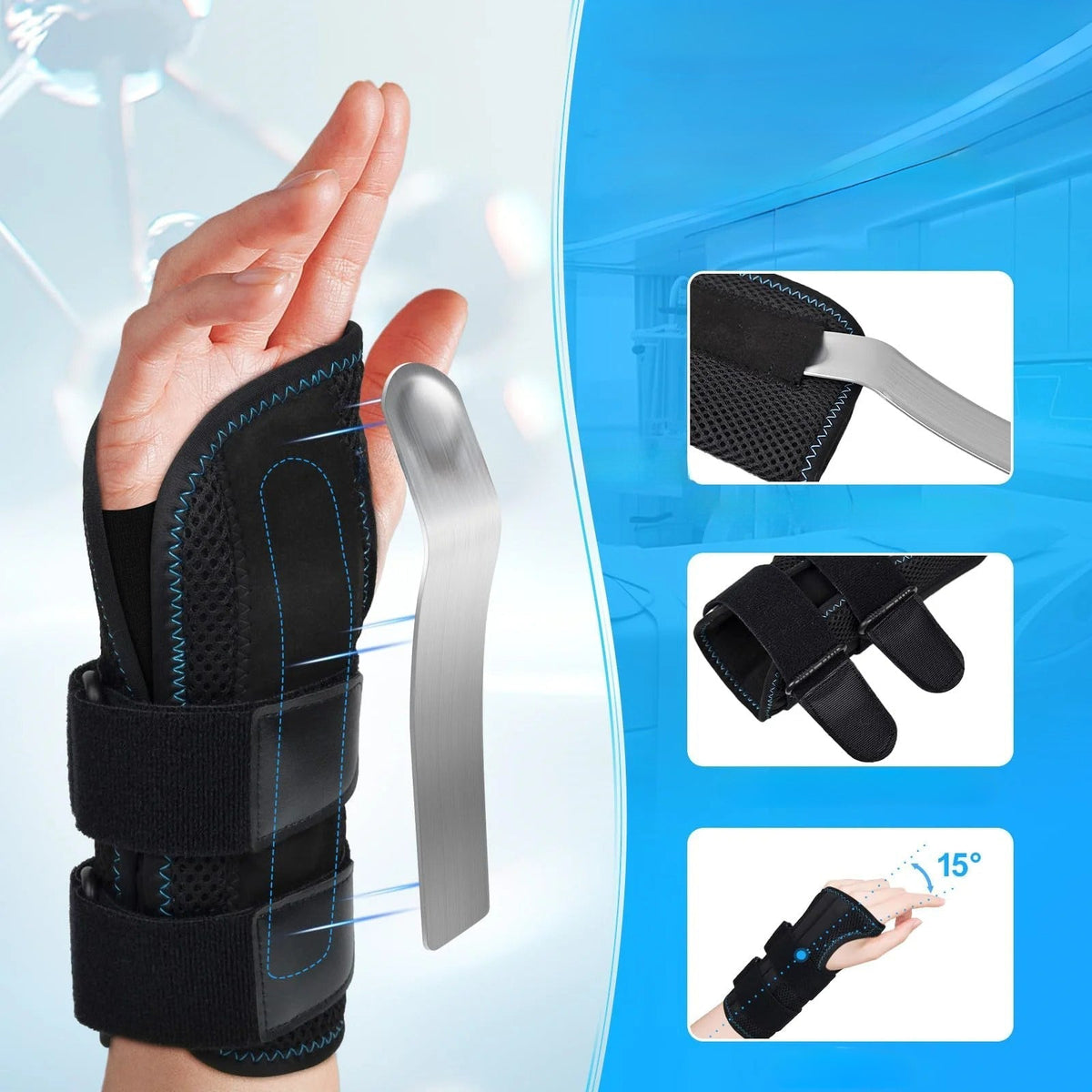 Handgelenkbandage mit Schiene - Stabilisiert und Lindert Schmerzen