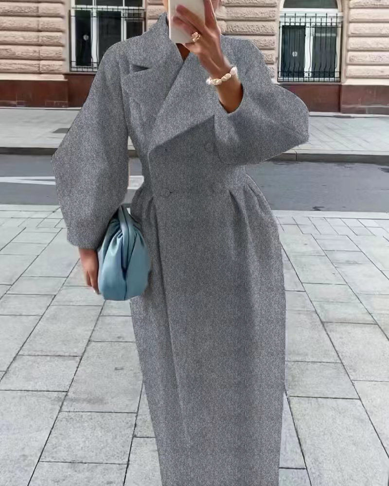 Zweireihiger Damen-Maximantel