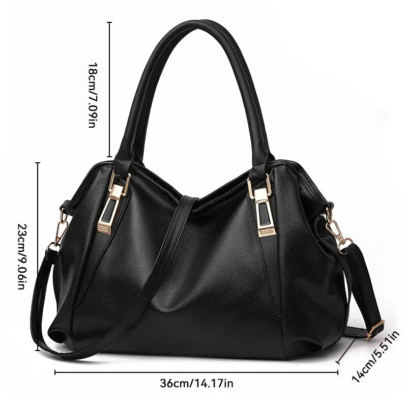 Elegante Damen-Schultertasche aus Kunstleder in mehreren Farben