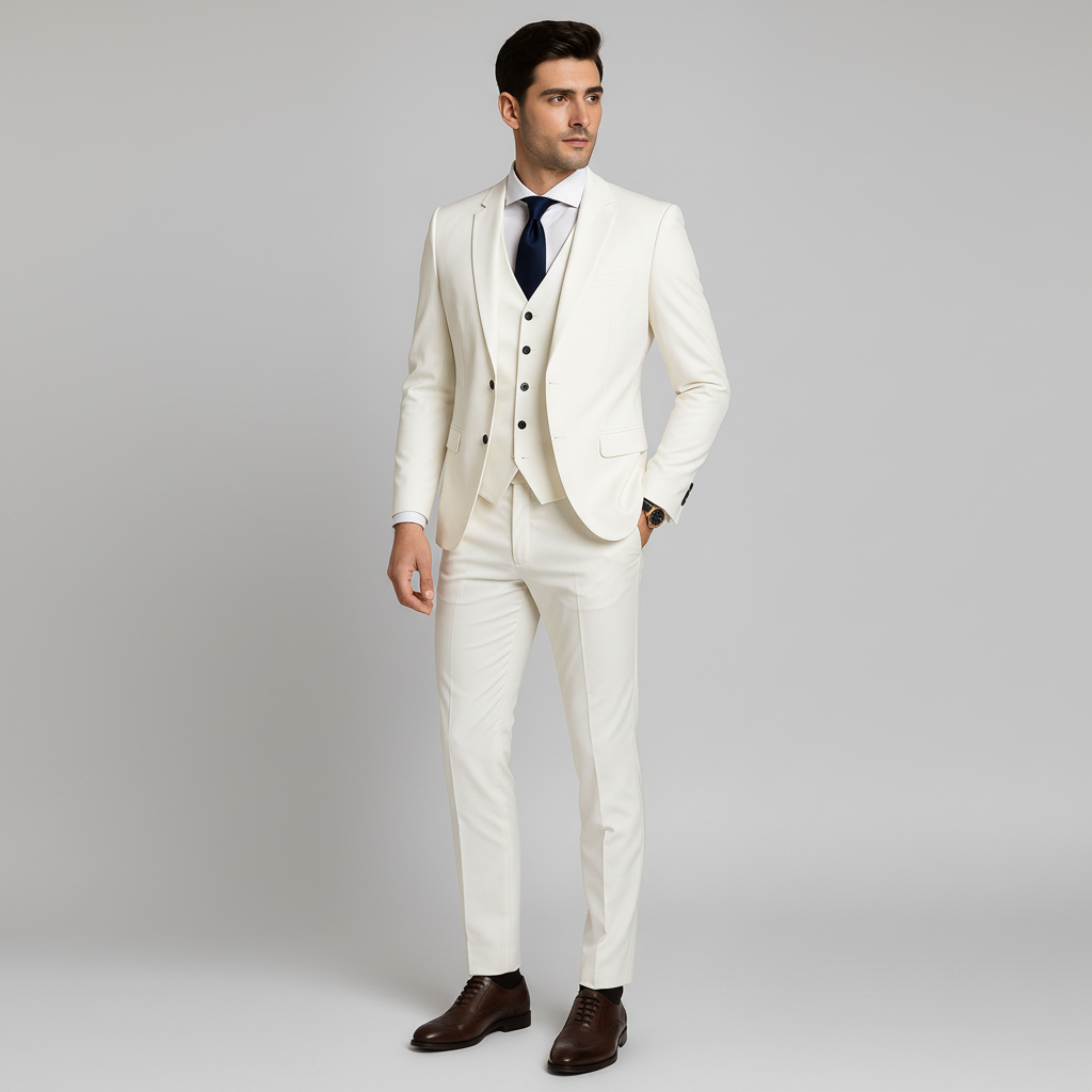 Dreiteiliger Herrenanzug mit Weste – Eleganter Schnitt für formelle Anlässe