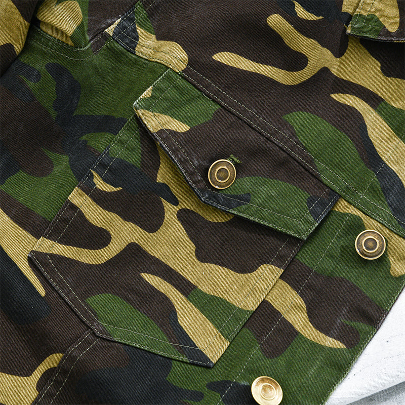 Geknöpfte Herren-Tarnjacke