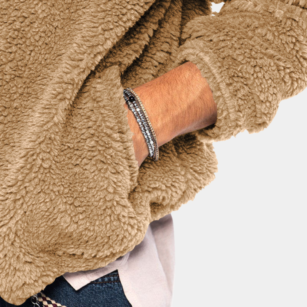 Herren Fleecejacke mit Kapuze