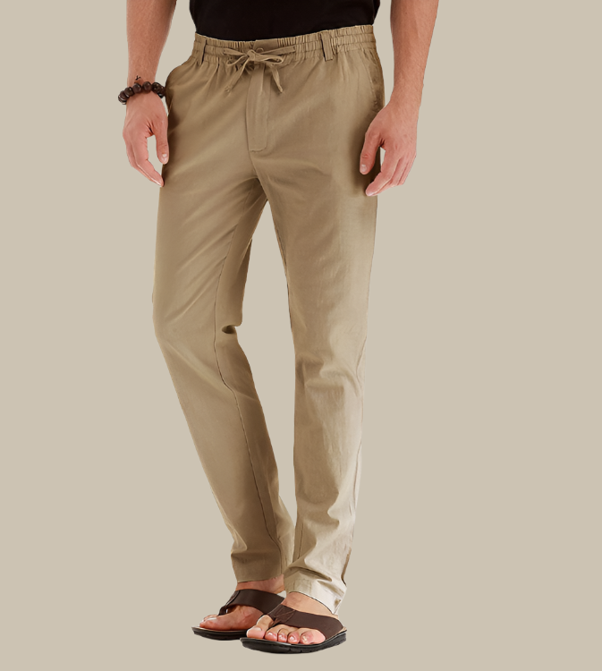 Lässige Herrenhose mit elastischem Bund für den Sommer