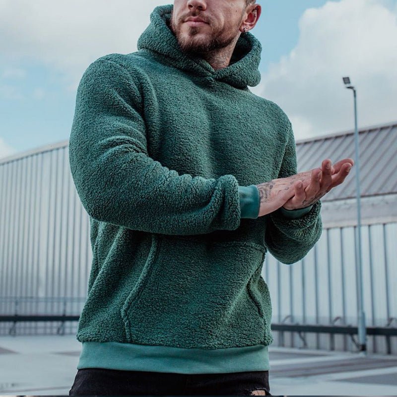 Locker geschnittener Herren-Sherpa-Kapuzenpullover
