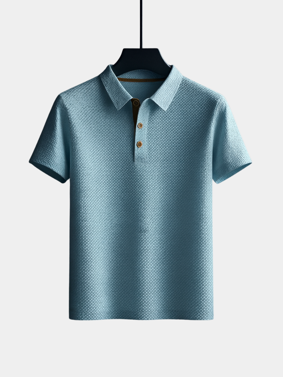 Strukturiertes Kurzarm-Poloshirt für Herren