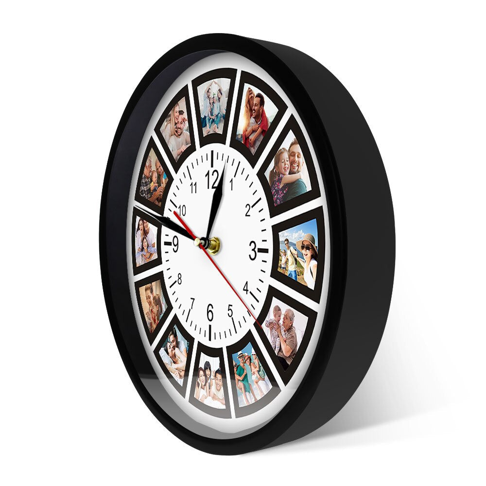 Fotocollage-Wanduhr: personalisierbares und elegantes Design, ideal zum Festhalten der schönsten Erinnerungen