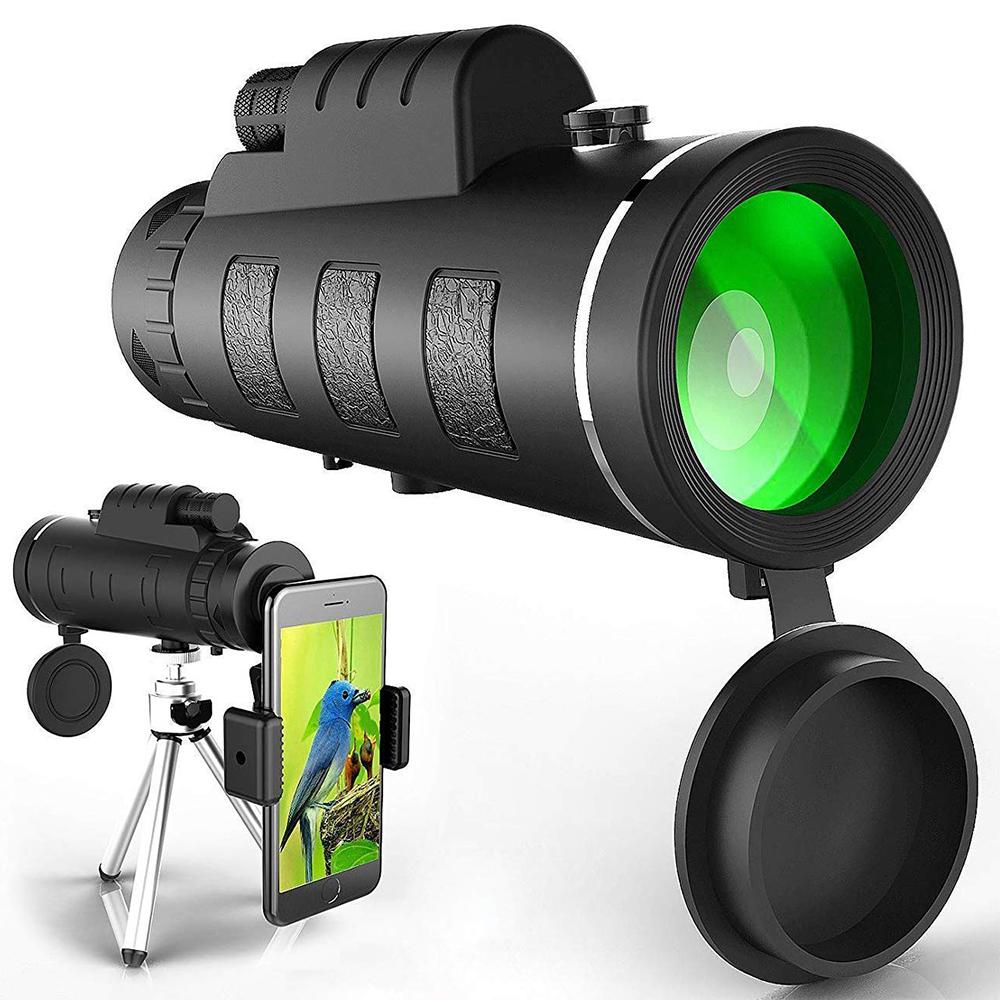 HD-Monokular-Fernrohr – leistungsstarkes, wasserdichtes Teleskop mit Smartphone-Halterung und Stativ