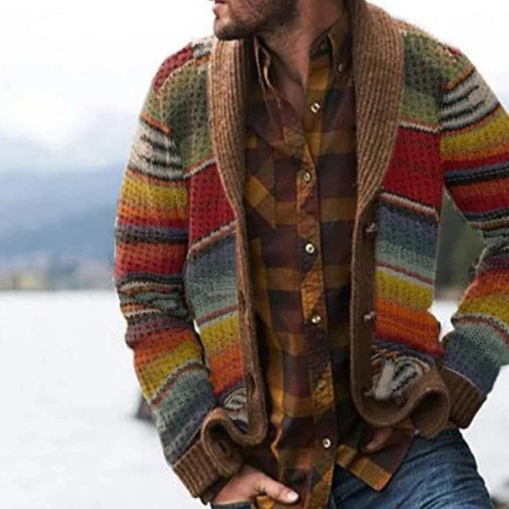 Herren-Strickjacke mit Schalkragen