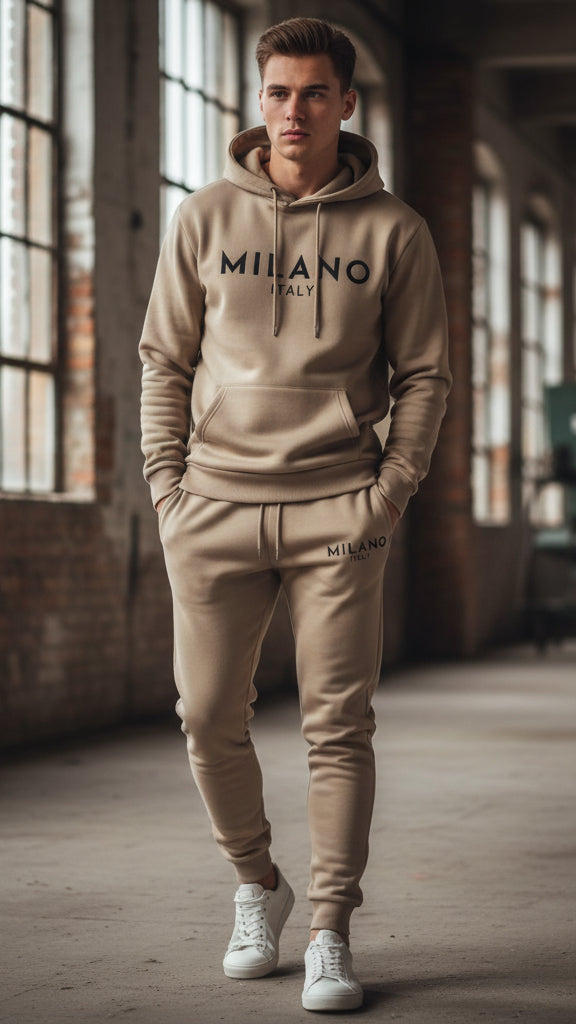Kapuzenpullover-Set mit Muster im lässigen Stil