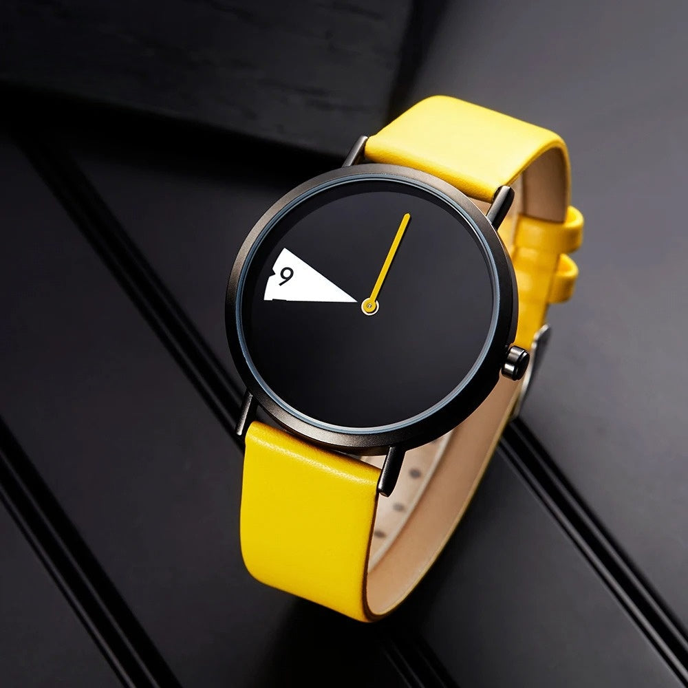 Armbanduhr mit geometrischem Zifferblatt