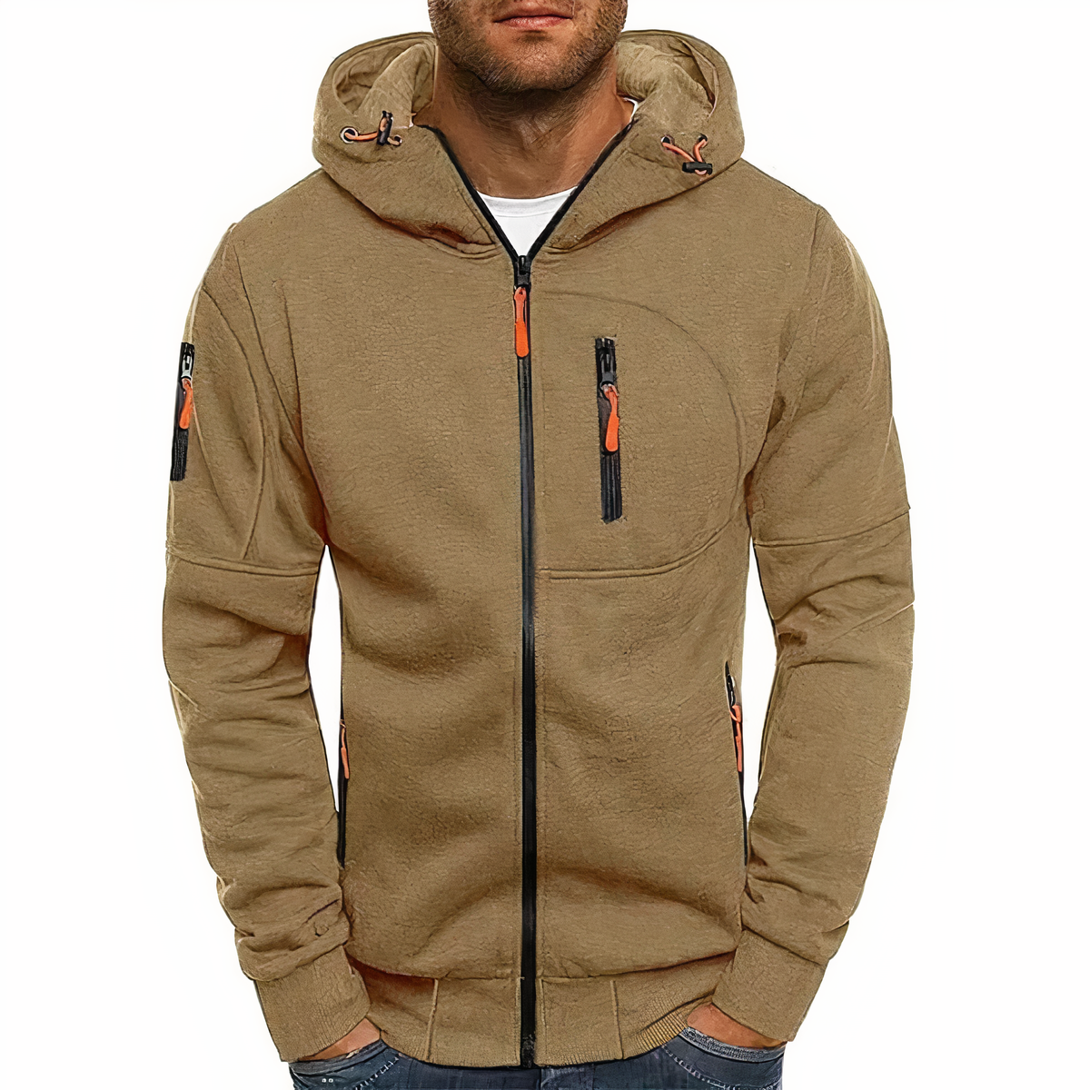 Bequemer Kapuzenpullover mit Reissverschluss