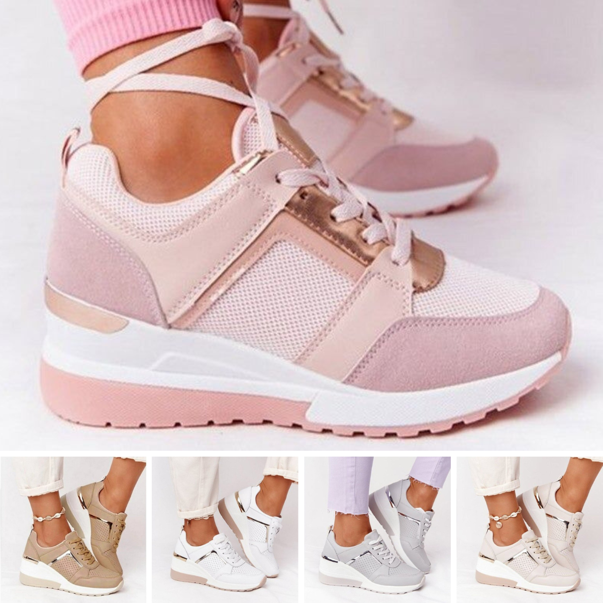 Bequeme Plateau-Gehschuhe für Damen