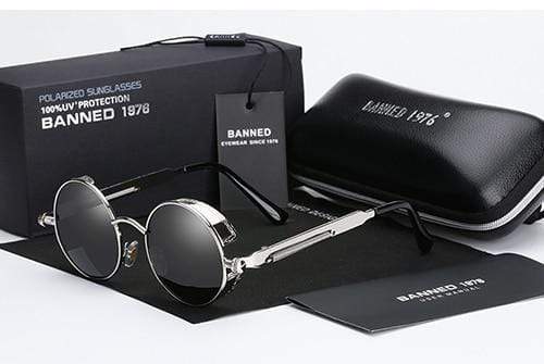 Runde polarisierte Steampunk Retro Sonnenbrille