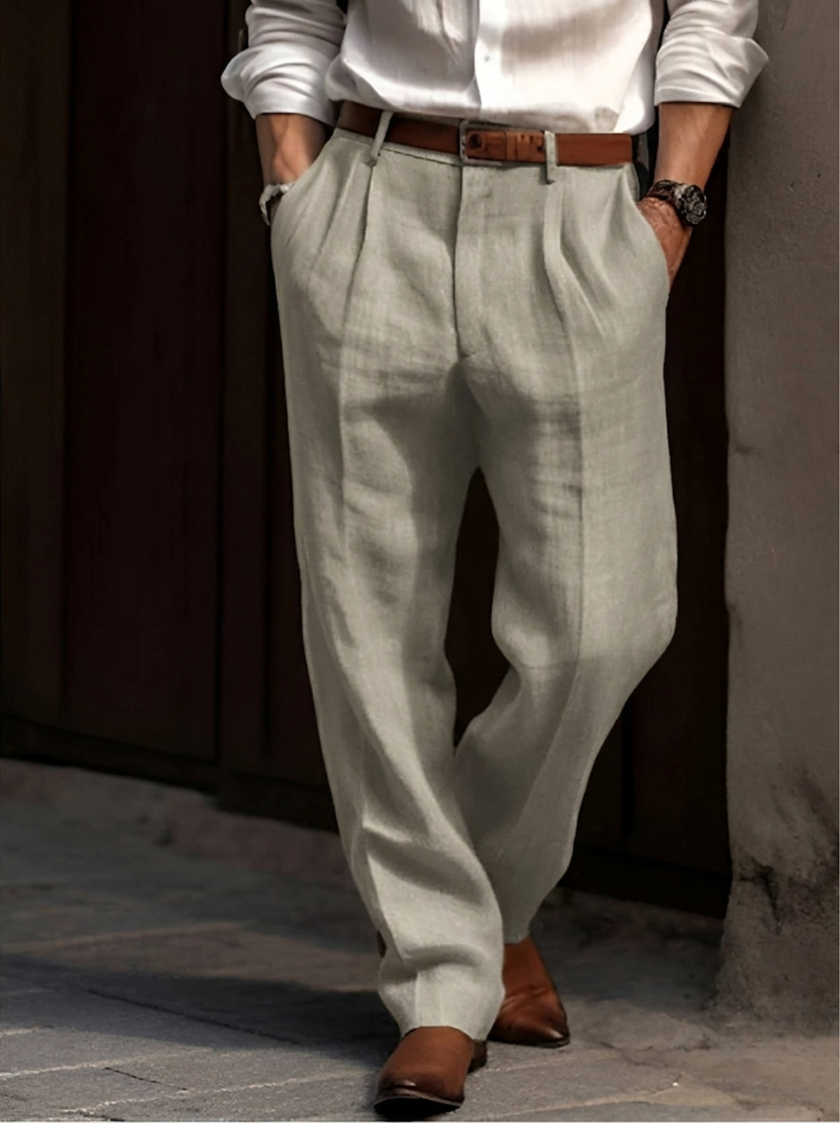 Klassische Herren-Faltenhose