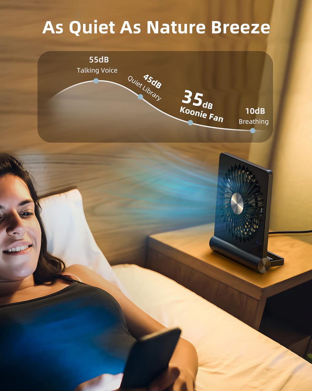 Kleiner, ultra leiser Tischventilator mit starkem Luftstrom