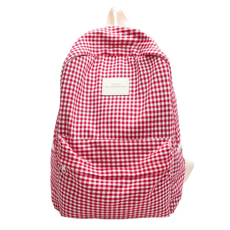 Lässige Schultasche mit Karomuster