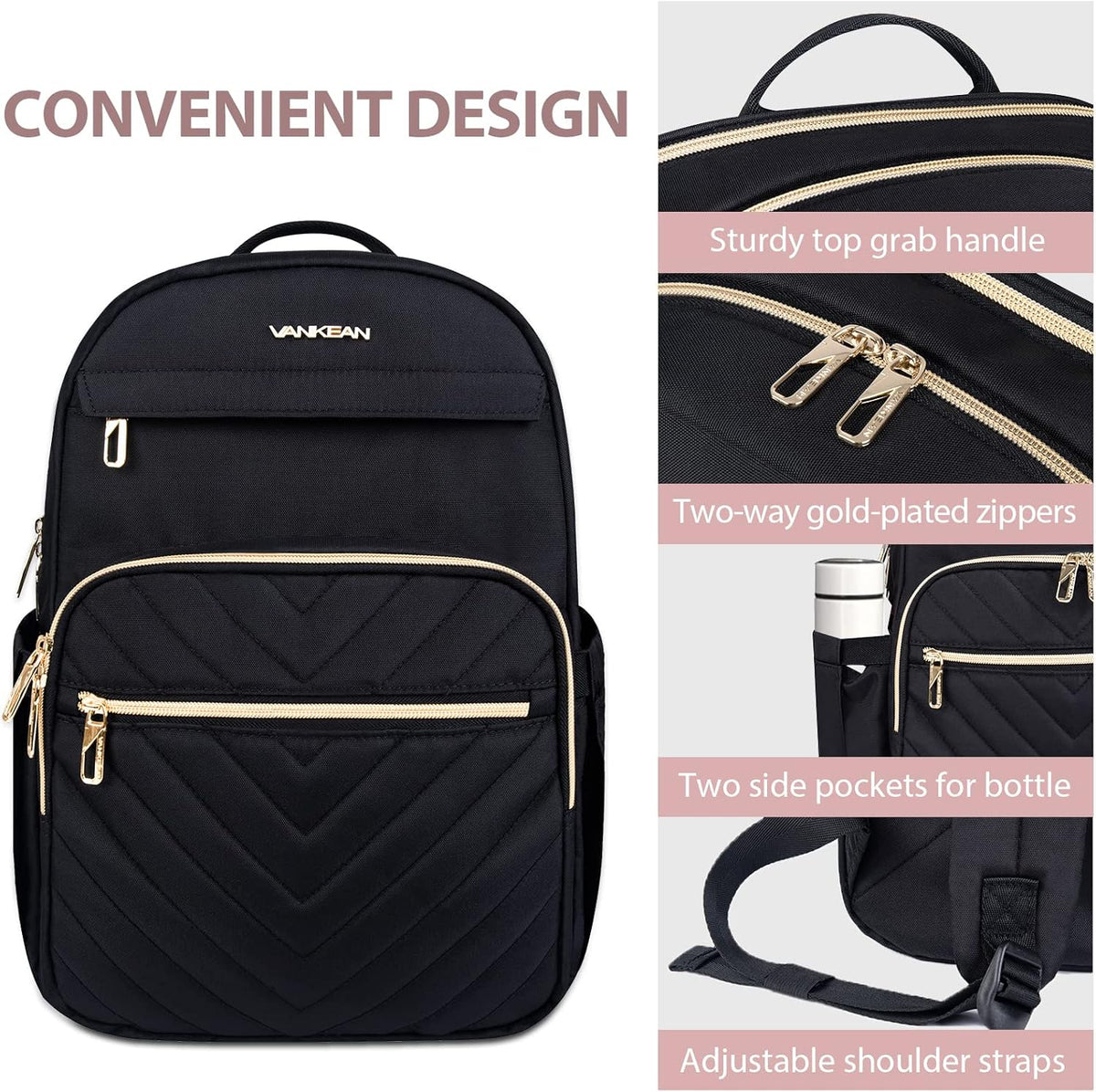 Leichter, wasserdichter Laptop-Rucksack mit USB-Anschluss – bis 15,6"