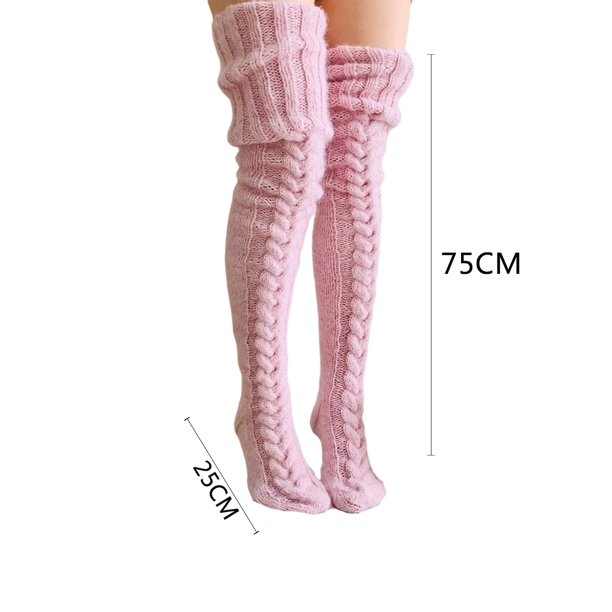 Gestrickte Overknee-Socken
