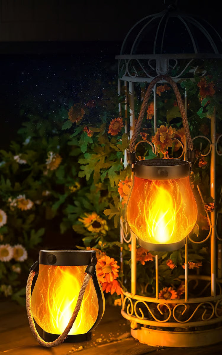 Solar-Gartenlaterne mit Flammeneffekt