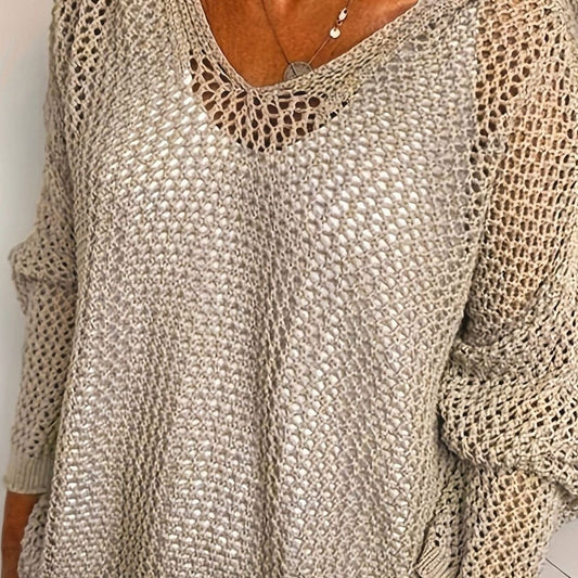 Lockerer Damen-Kapuzenpullover aus Grobstrick