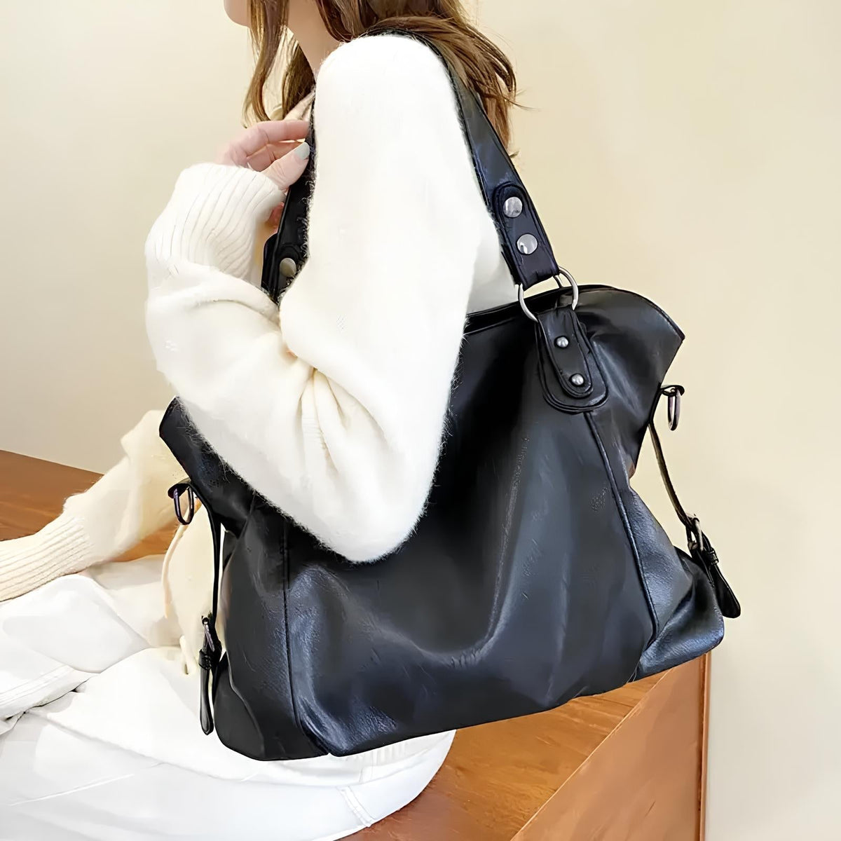 Luxus Leder-Schultertasche