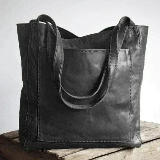 Maxi-Schultertasche aus Leder