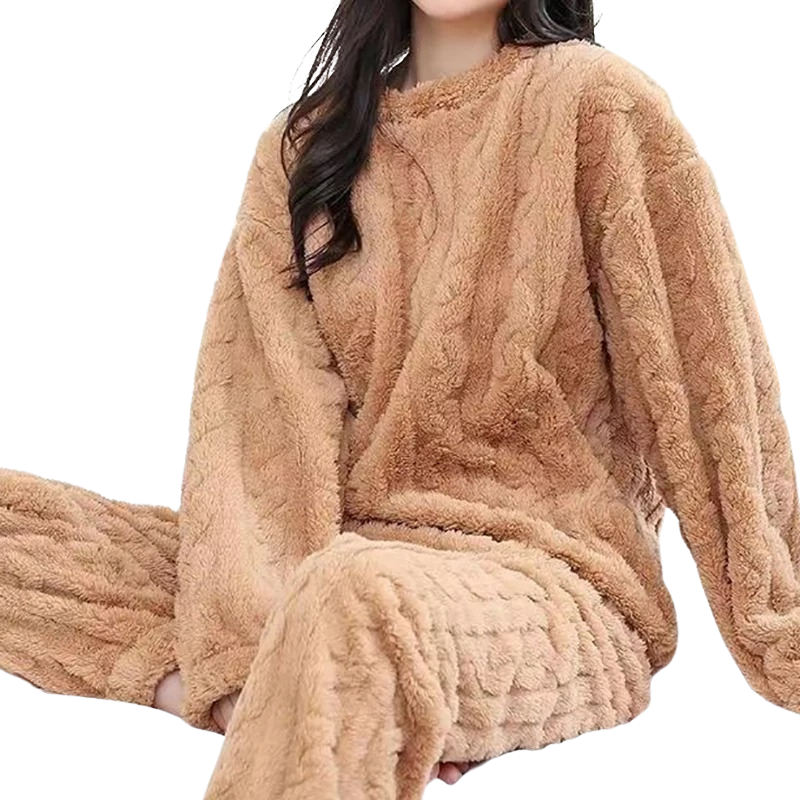 Warmes Damen-Fleece-Pyjamaset