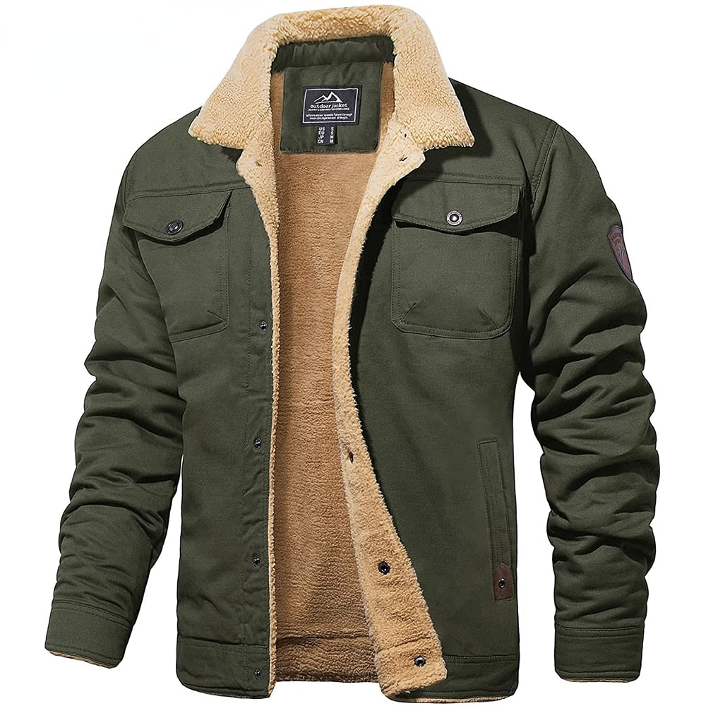 Warme Herren-Arbeitsjacke mit Sherpa-Futter