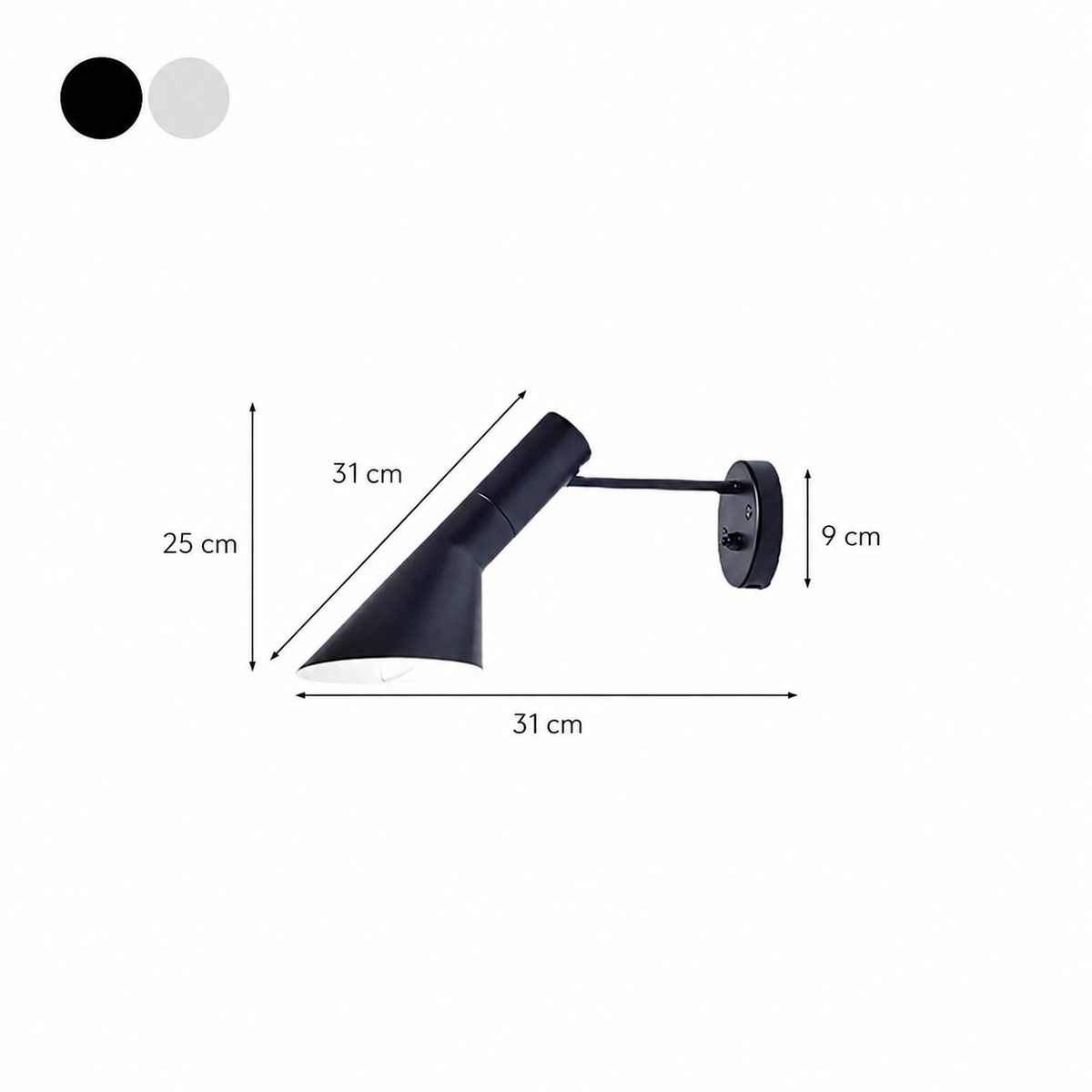 Minimalistische kegelförmige Wandleuchte fürs Wohnzimmer