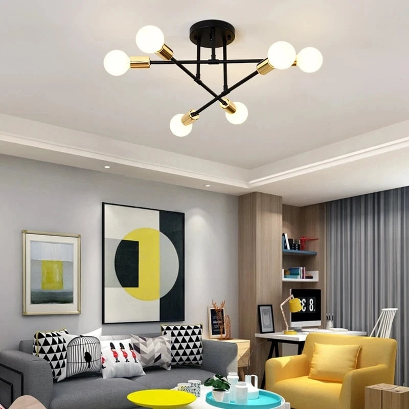 Moderne LED-Deckenlampe mit E27-Metallgehäuse – Beleuchtung für Wohnzimmer und Schlafzimmer
