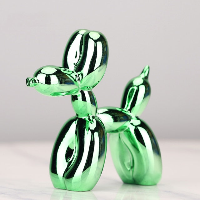 Moderne Ballonhund-Skulptur mit metallischer Oberfläche