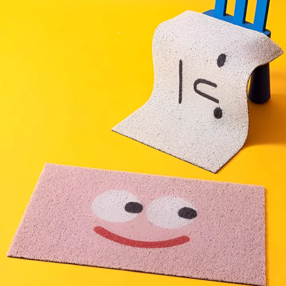Smiley-Fussmatte - Rutschfester Eingangsteppich - Verspielter Innen-/Aussenteppich