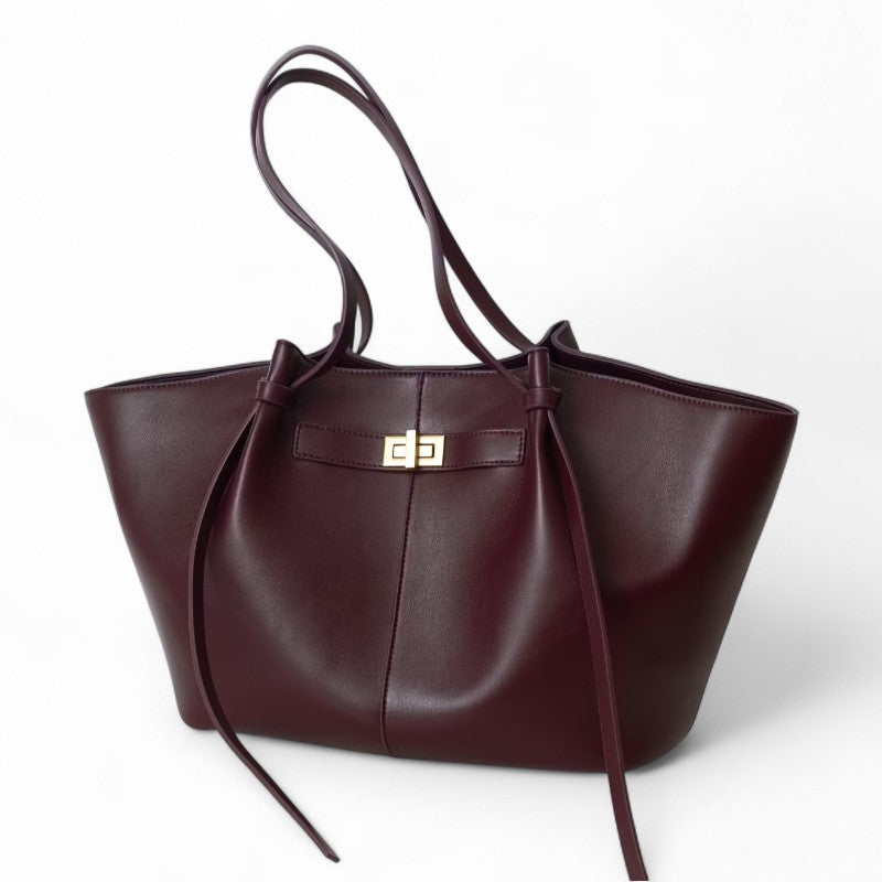 Grosse schwarze PU-Leder Handtasche