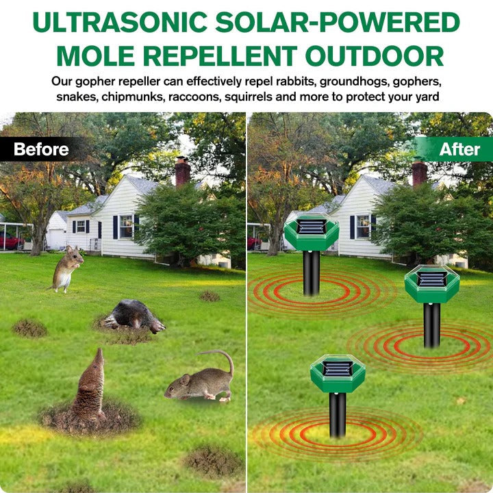 Solar-Ultraschall-Maulwurfschreck - 4er-Set