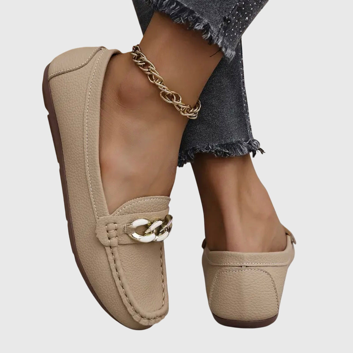 Damen Schlupf-Loafer mit Kettendetail