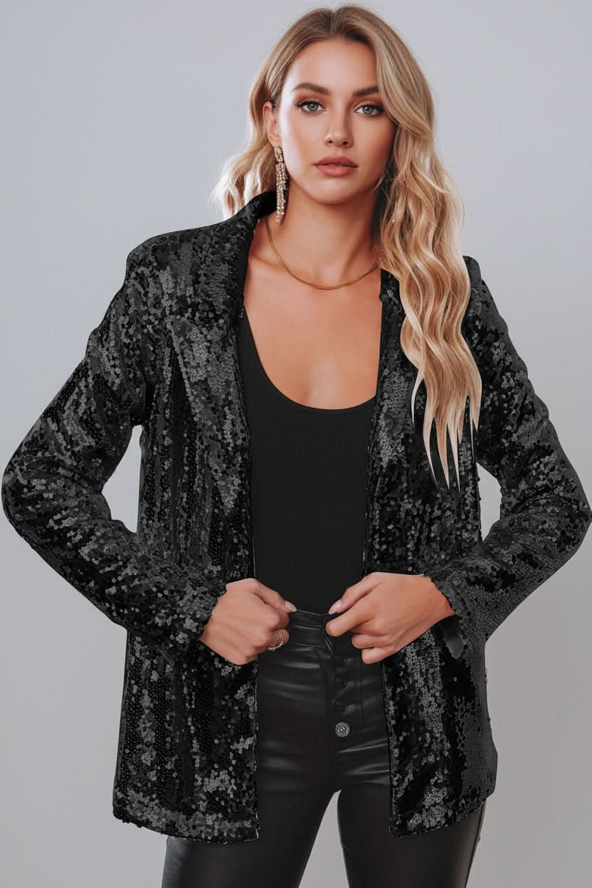 Glitzernder Damen Pailletten-Blazer