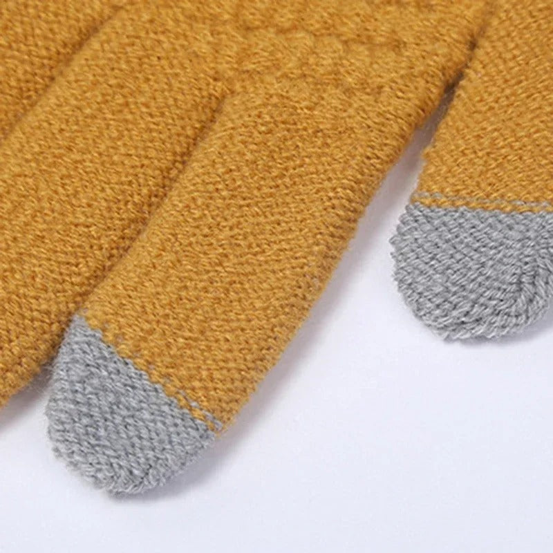 Damen-Winterhandschuhe aus Kaschmirstrick