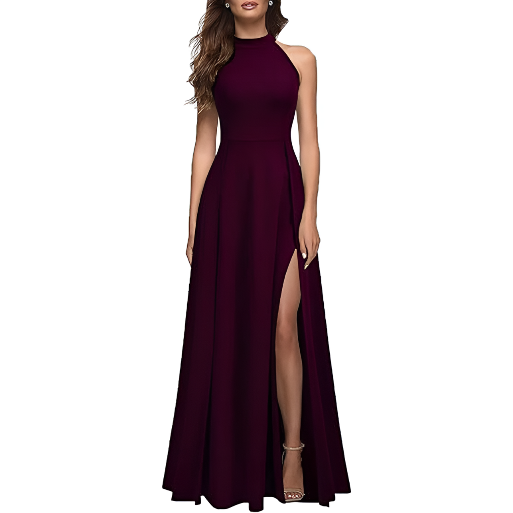 Damen Neckholder Maxikleid in A-Linie