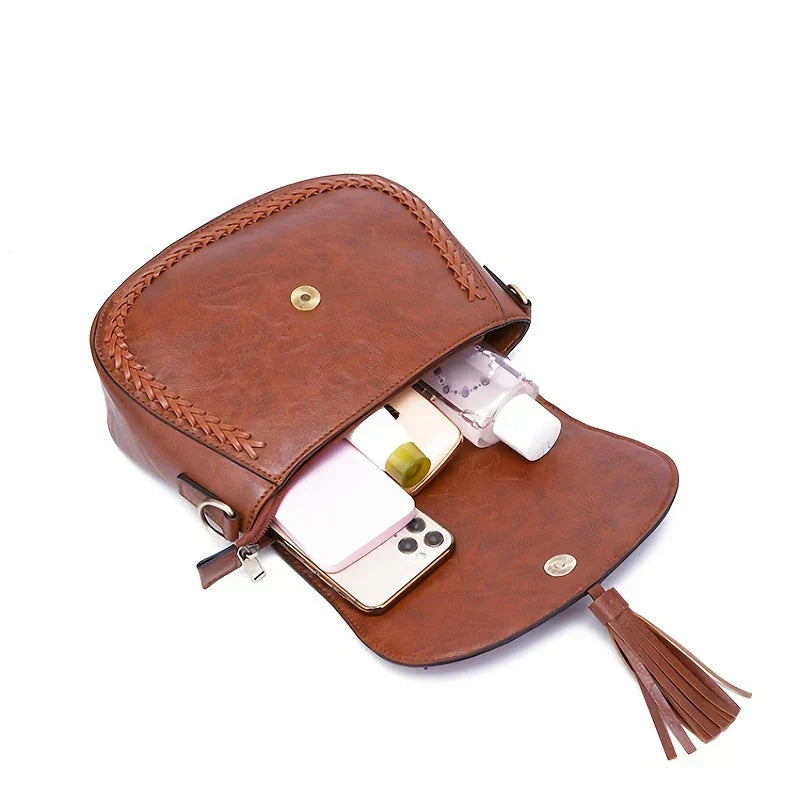 Damen-Satteltasche mit Quastendetail