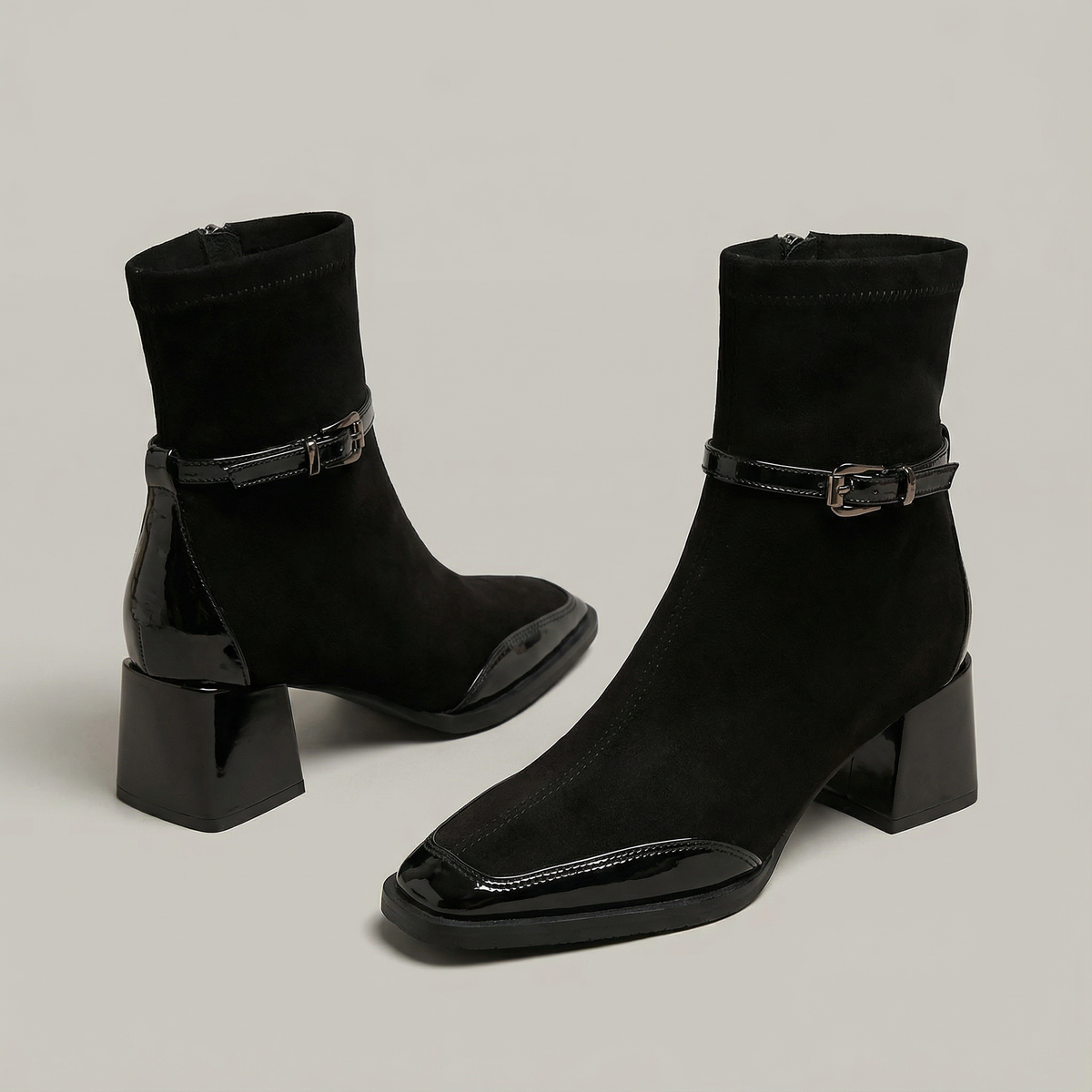 Orthopädische Damen-Stiefeletten mit eckiger Spitze
